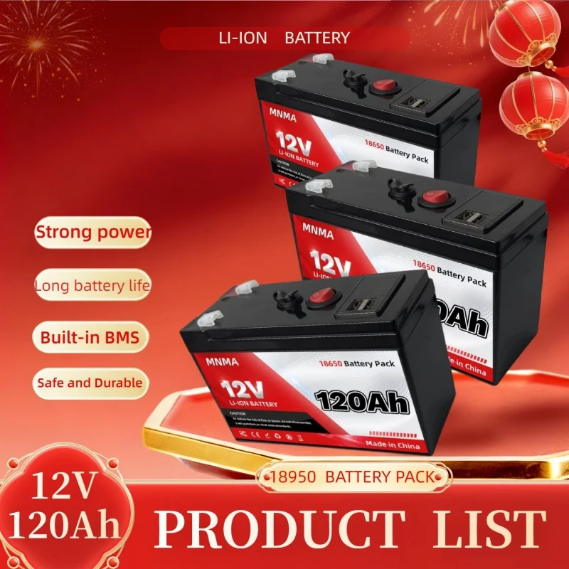 

12V 150Ah ,18650 Lithium Iron Phosphate6000+ Cycles Low Temp Protection, Solar System Home Energy Storage Fish Finder UPS Backup