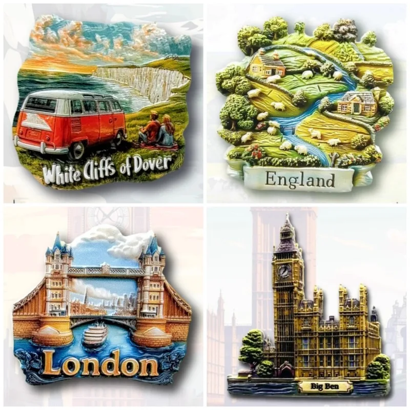 England Fridge Stickers The White Cliffs of Dover Tower Bridge Wales Brecon Beacons Fridge Magnets United Kingdom Souvenirs Gift