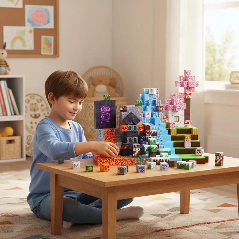 150 pçs telhas magnéticas magma floresta tema 3d diy blocos de construção montagem gratuita haste brinquedos educativos ideia presente perfeito