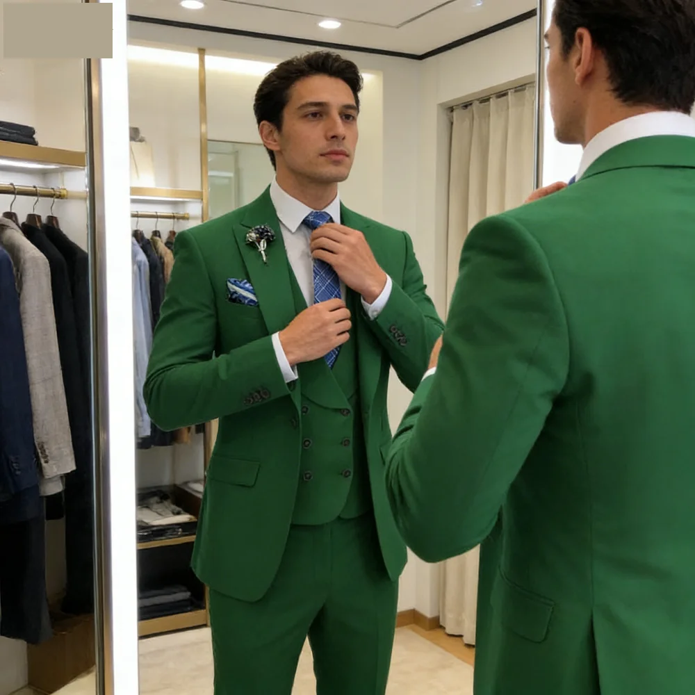 

Formal Wedding Suits for Mens Casual Business Suit High-end Slim Fit Party Prom Suit 3 Pcs Set Groom Tuxedos (Jacket+Vest+Pants)