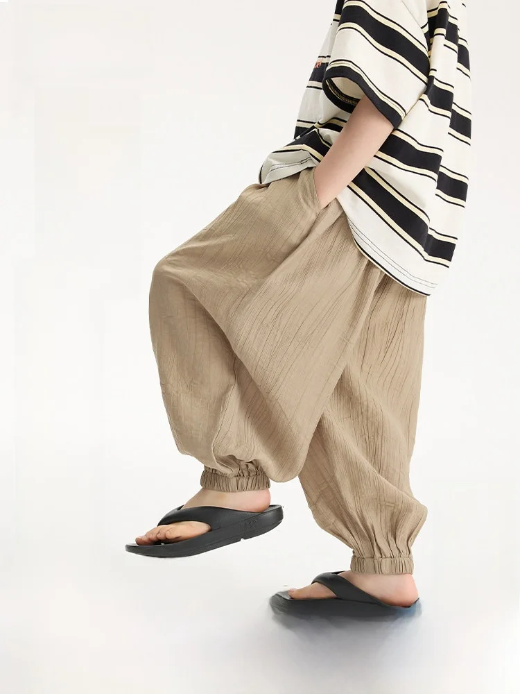 Lightweight Loose Fit Children's Casual Pants for Boys Autumn Season Fashionable Trousers for Middle And Large Children