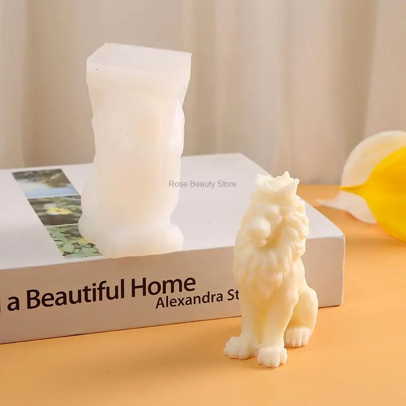 Lion Candle Silicone Mold Diy Aromatherapy Soybean Wax Mold Animal Epoxy Resin Silicone Mold Soap Baking Tool Animal Candle Mold