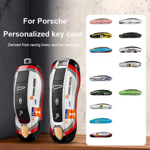 포르쉐 Panamera Cayenne Macan 718 Cayman Boxster 911 Taycan 10-25 자동차 녹색 Grello 페인트 키 케이스 보호 쉘 커버