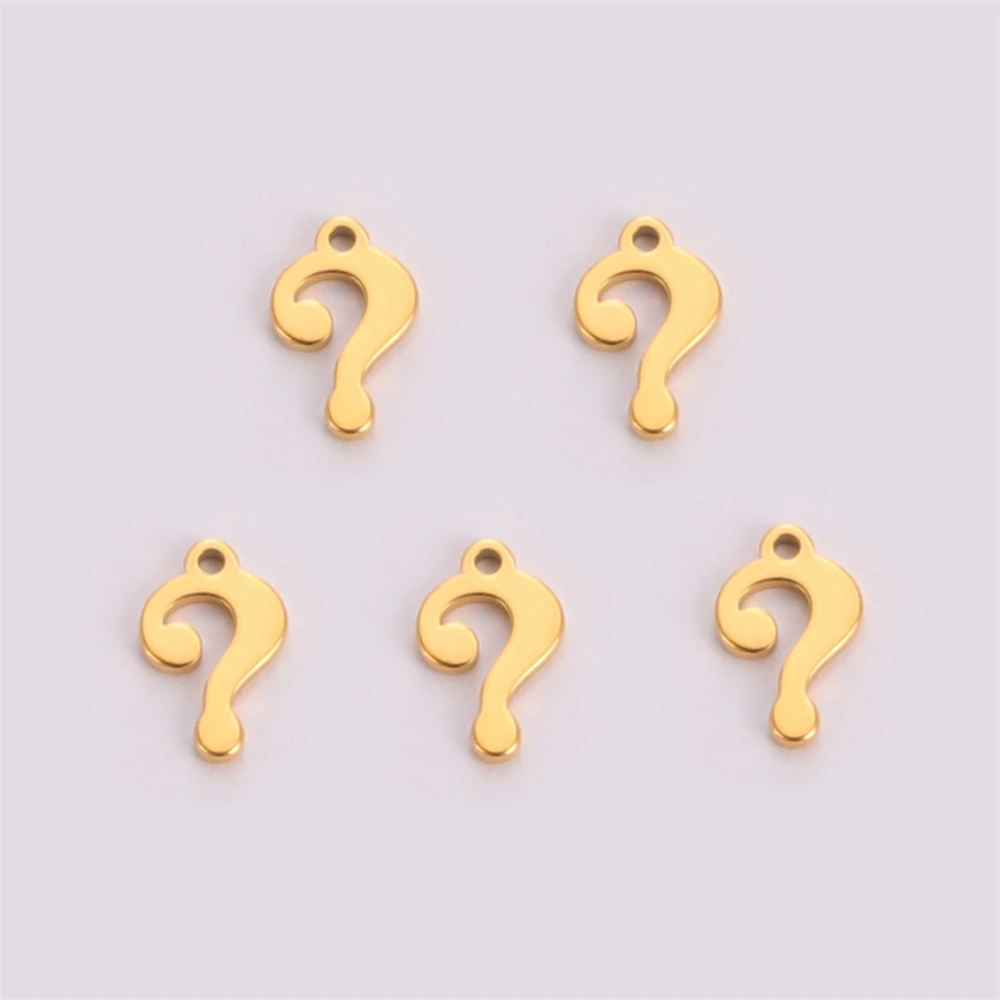 10pcs/ Lot Wholesale Question Mark Charms For Jewelry Making Stainless Steel Tiny Pendants Accessory Diy Necklace Craft Supplies