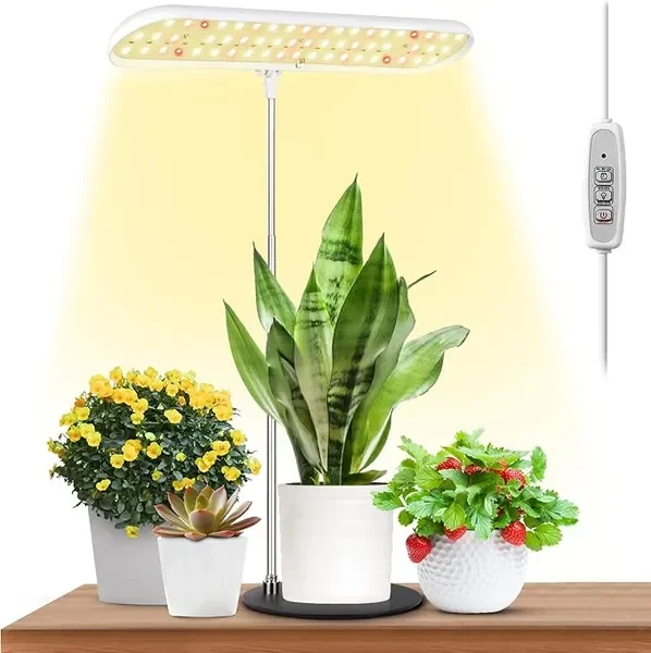 

Grow Light, Full Spectrum Desktop Grow Lamp with Base, Bright LED Plant Light with Auto On/Off Timer