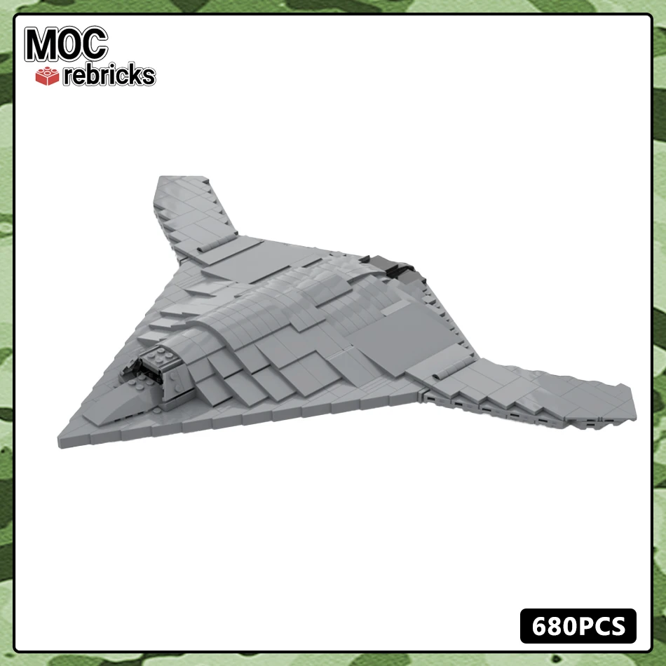 

MOC-124372 военное оружие серии X-47B Aggressor-class Fighter, набор строительных блоков, модель «сделай сам», сборные кирпичные игрушки, подарки, 680 шт.