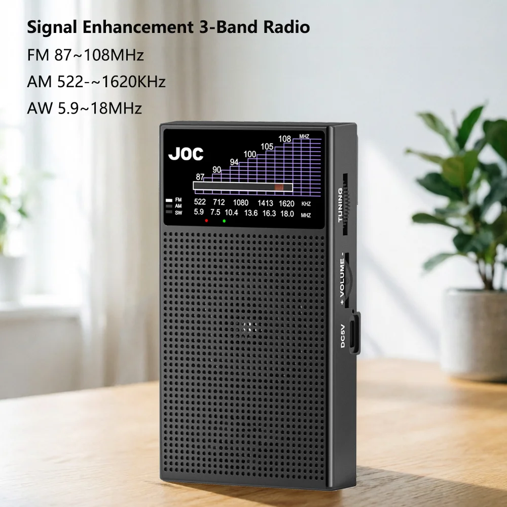 Portable AM FM SW Radio Rechargeable Rechargeable Battery Excellent Reception Clear Speaker Headphone Jack for Running Walking