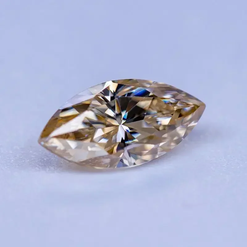 Chá Amarelo Moissanite Gemstone, Primária Marquise Cut, Laboratório Crescido Gemstone, DIY para Fazer Jóias, Certificado GRA