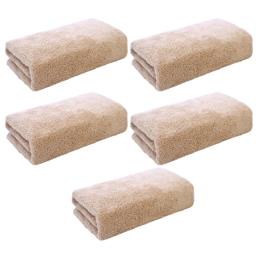 5 قطع من مناشف غسيل الوجه المصنوعة من الألياف الدقيقة، مزيل مكياج عالي الامتصاص، مناشف محمولة متينة، كاكي للسفر إلى المنزل #3