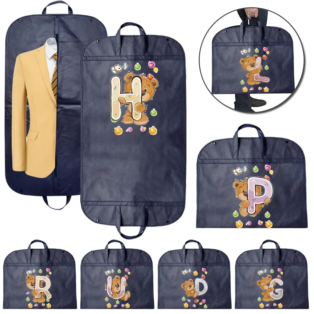 

Clothing Dust Cover Western-style Clothes Storage Hanging Moisture-Proof Pouch Traveling Garment Bag Bear Letter Pattern Series