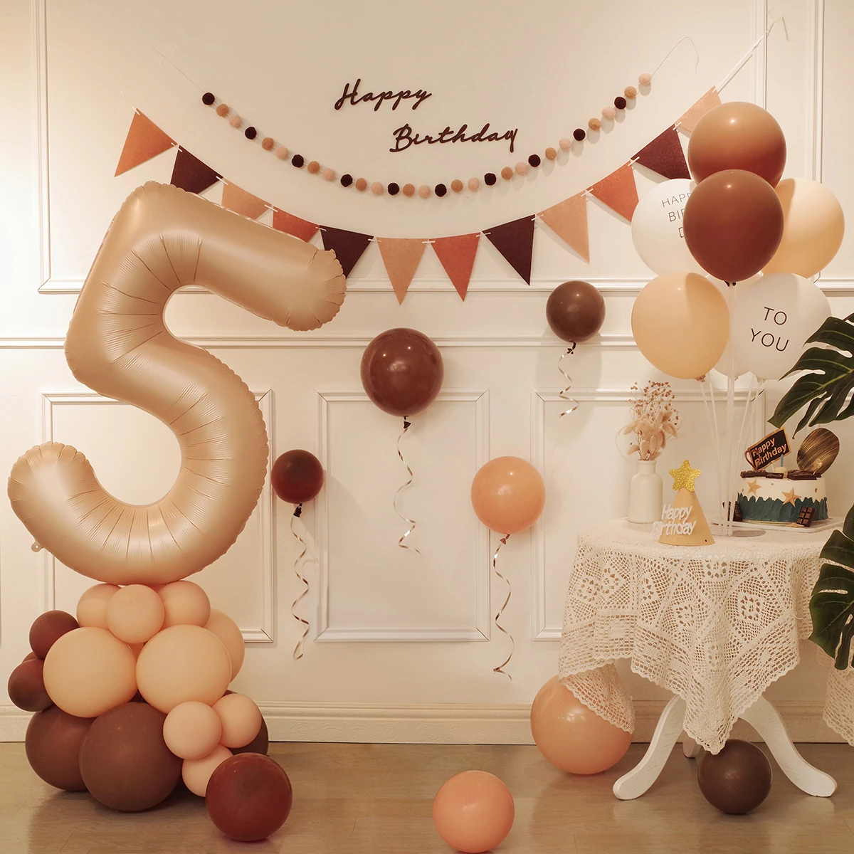 42pcs Retro birthday balloon party decoration set