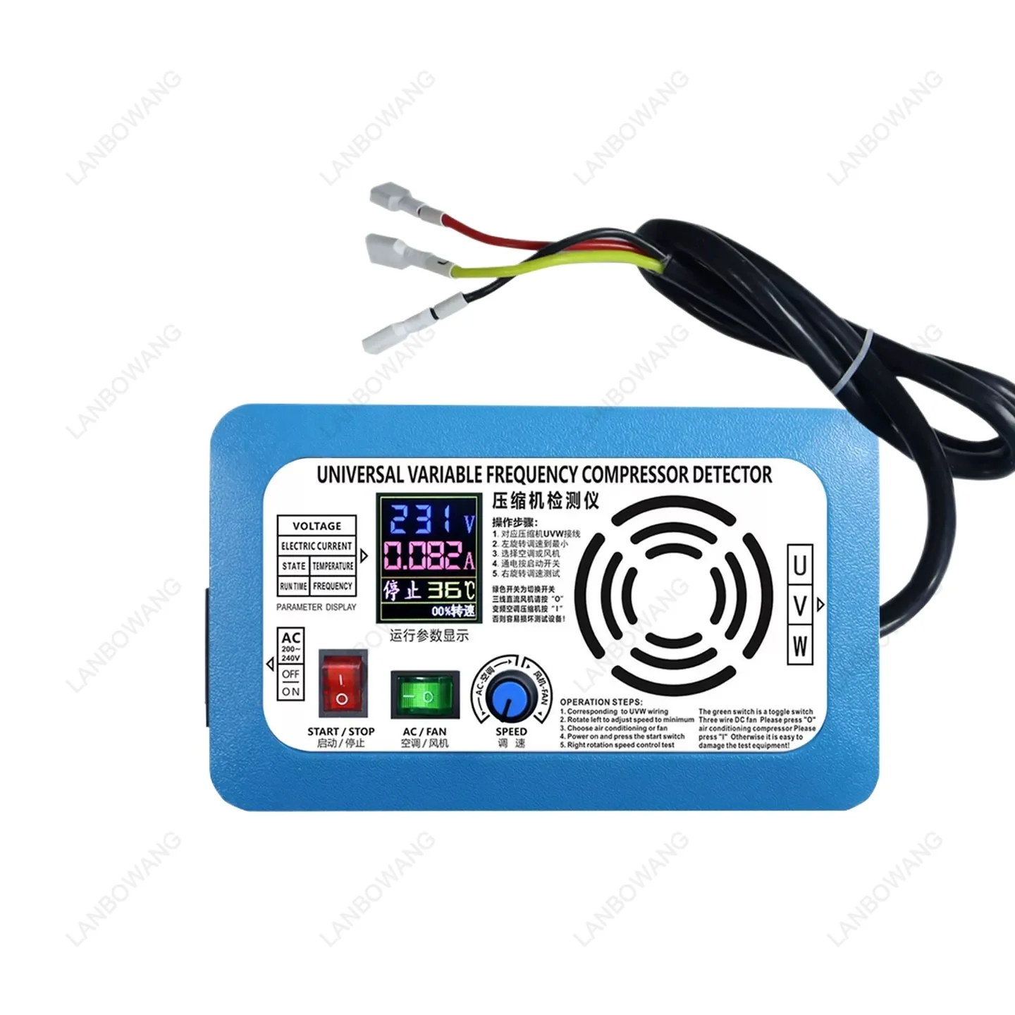 Brand New Air Conditioning Compressor Tester, 3-Wire DC Fan Tester Supports 3400W