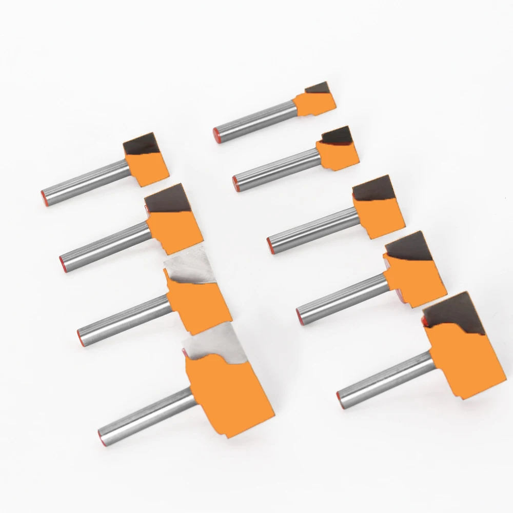 9PC/Set 6MM Shank Milling Cutter Wood Carving Carbide End Mill Tool 3D Woodworking Insert Router Bit Tungsten Cleaning Cutter