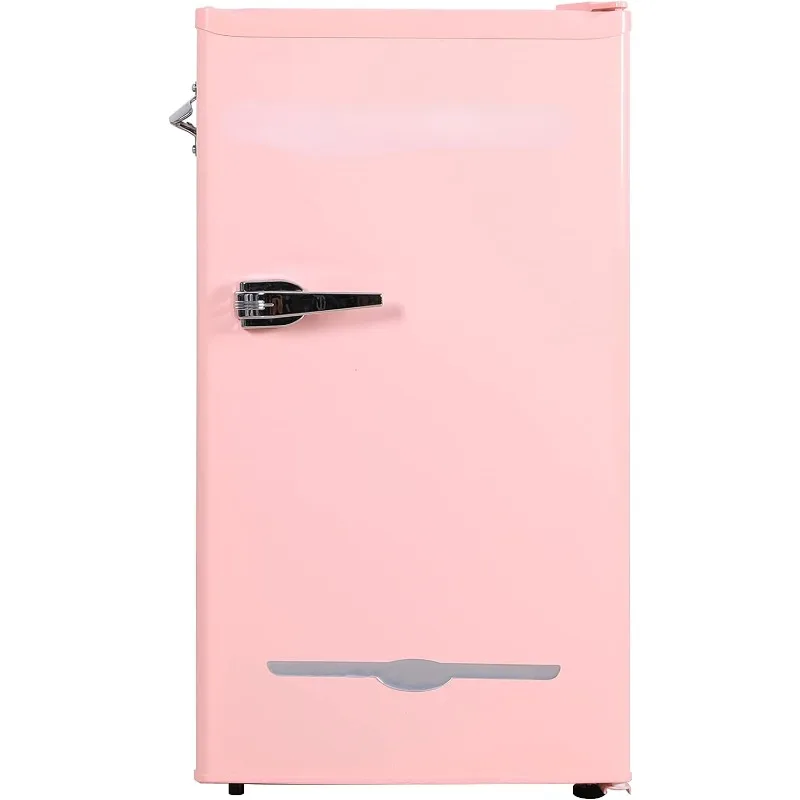 

EFR376 Retro Bar Fridge Refrigerator with Side Bottle Opener, 3.2 cu. Ft, Pink/Coral