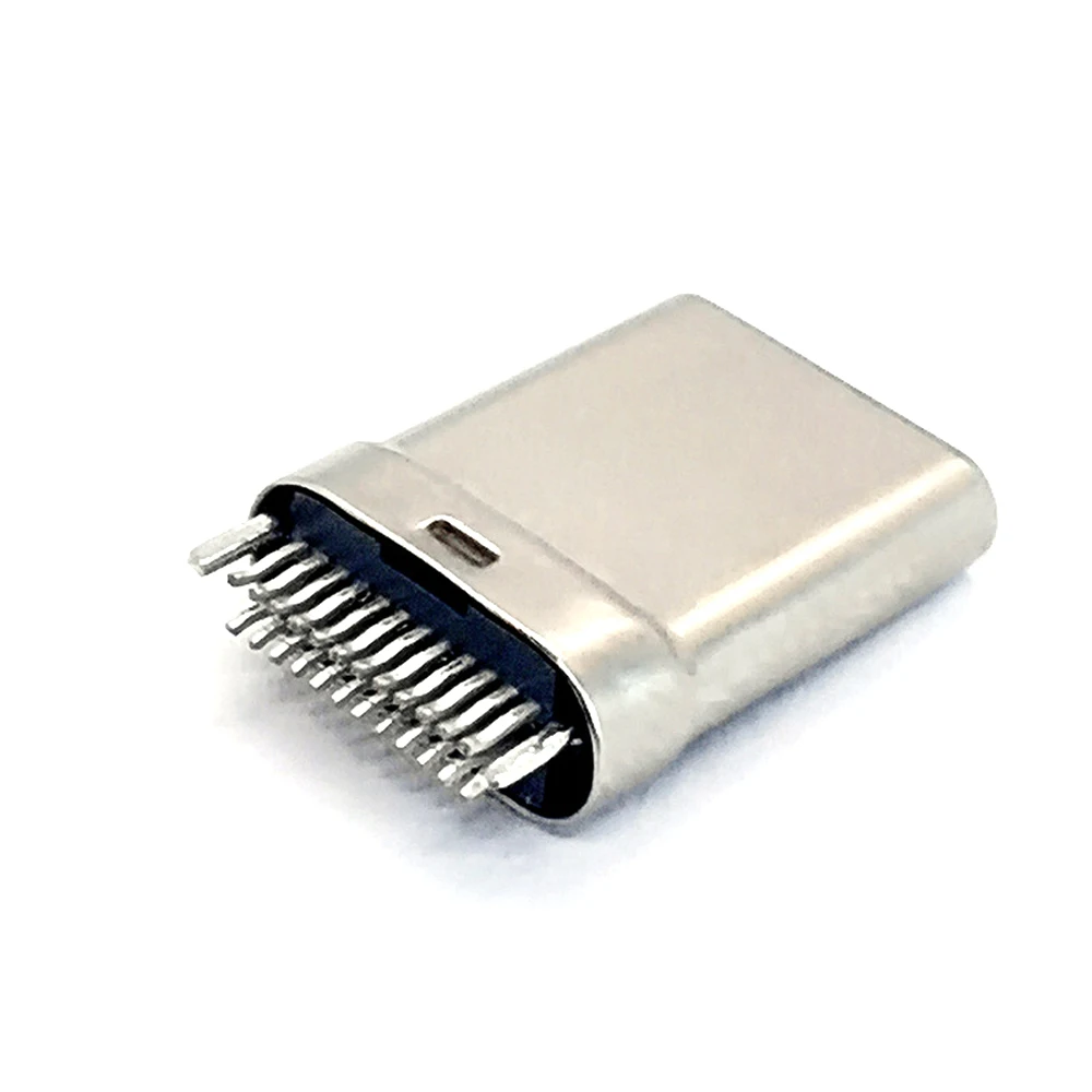 Złącze USB 3.1 SMT typu C 24-pinowe złącze USB-C poziome z wtyczką męską do montażu środkowego Płytka szynowa do złącza ładowania Kabel adaptera