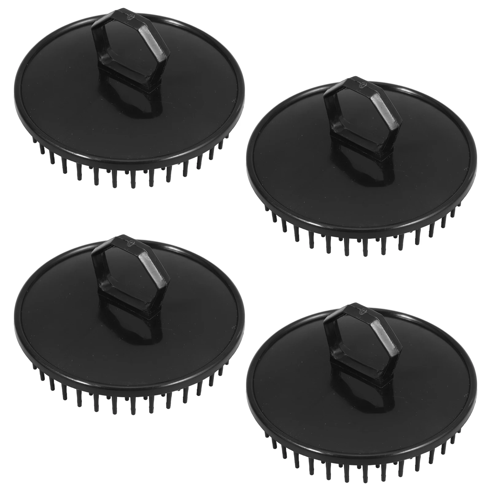 

4pcs Black Scalp Massager Brush for Washing Travel Shampoo Shower Hair Brush Scalp Scrubber Dandruff Control Healthy Hair