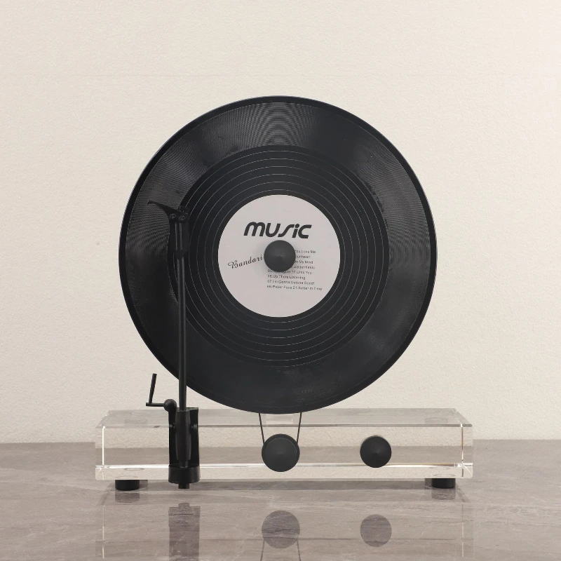 Modern Simulation Vertical Vinyl Record Player Recorder Model Retro Exquisite Home Ornament