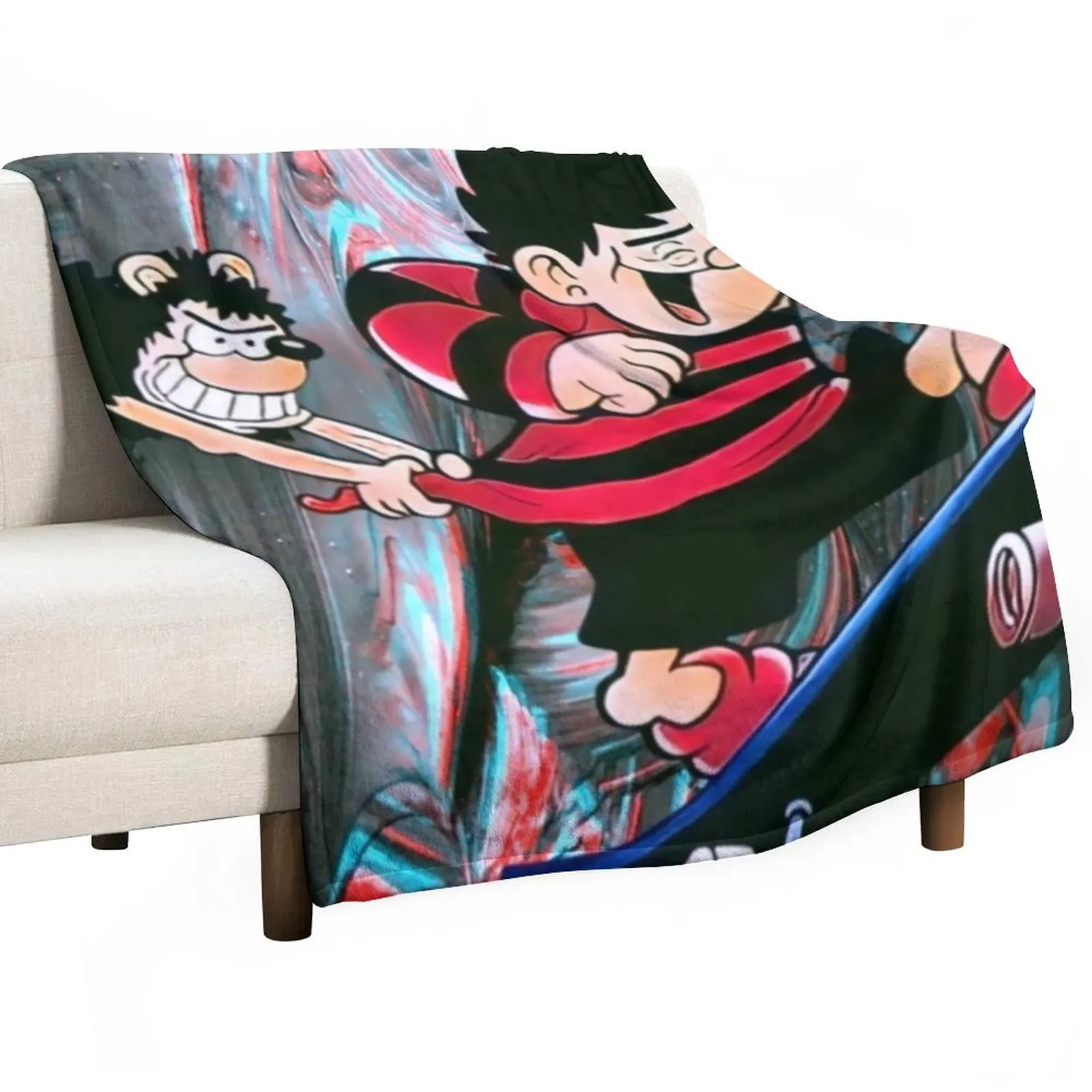 Dennis and gnasher Throw Blanket Extra Large Throw Blanket Flannels Blanket Travel anime