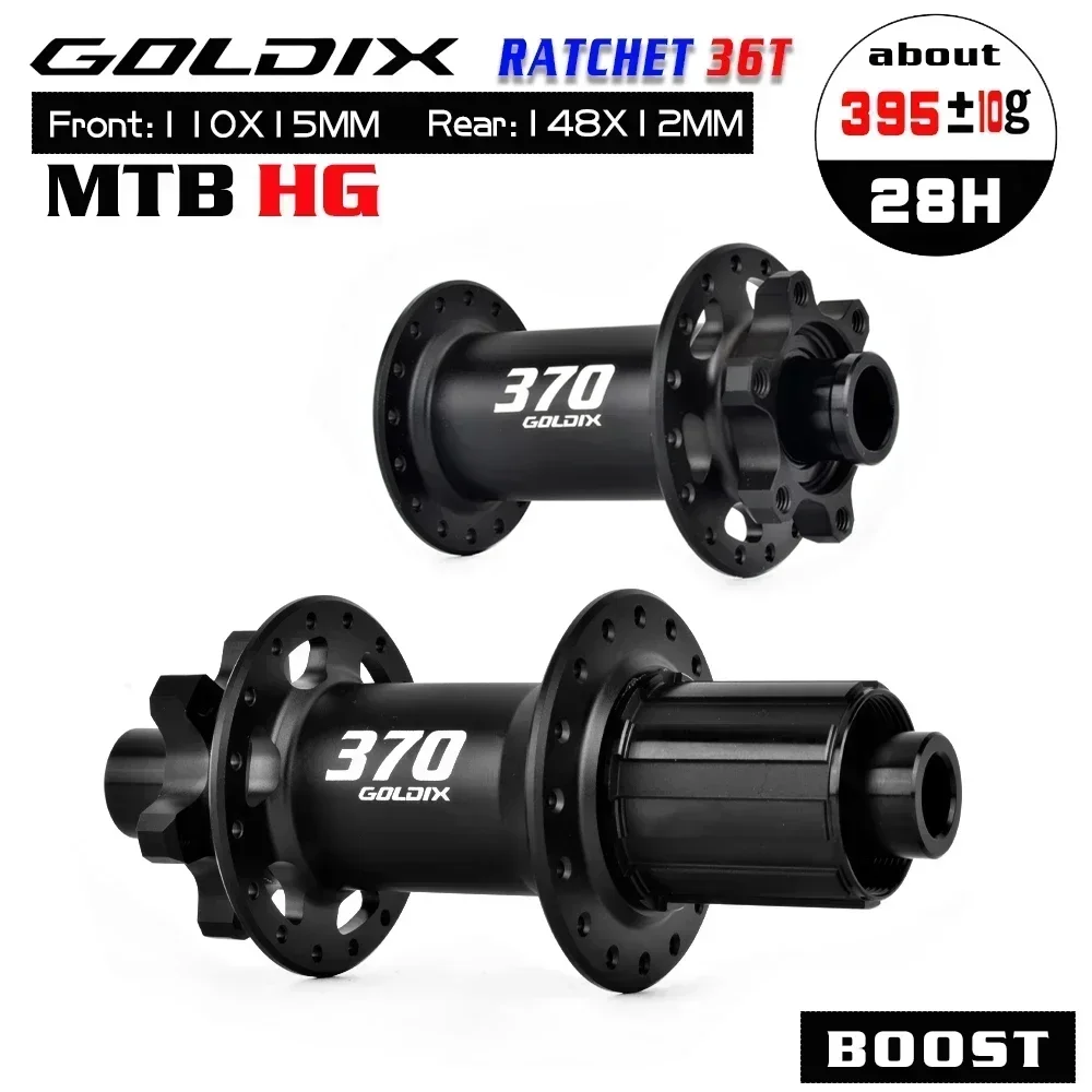 Goldix 370 Boost Hub 28 Holes Mtb Rear 12x148 135x10 Front 15x110