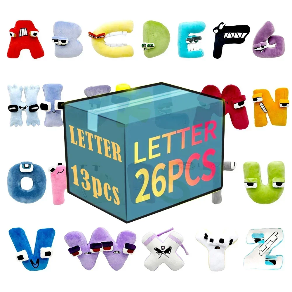 26Pcs Alphabet Lore Plush Toys A-Z English Letter Stuffed Animal Plushie Doll Toys Gift For Kids Children Educational Gifts