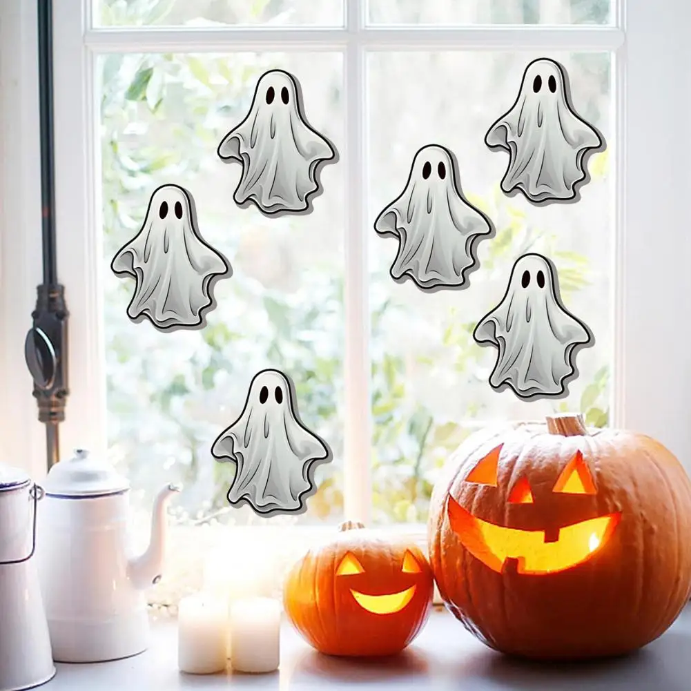 Non-fading Halloween Decals Spooky Halloween Decor Set Glow Dark Ghost Stickers Hanging Ghost Ornaments for Home Office Party