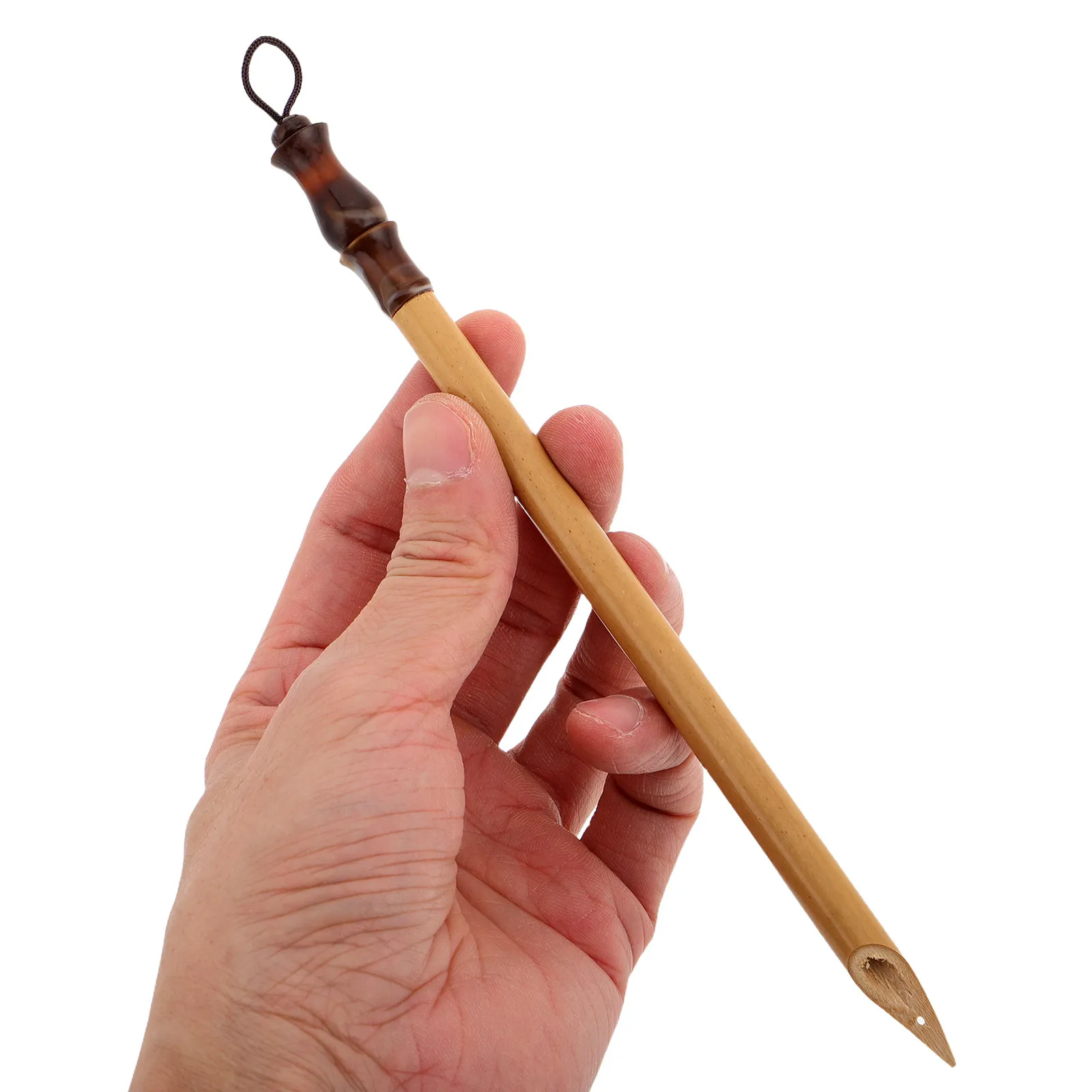 

Bamboo Calligraphy Dip Pen Crafted for Artistic Practice Smooth Ink Flow Via Tail Groove Versatile for Beginners Professionals