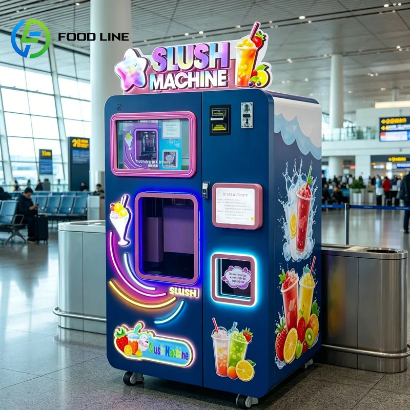 Smart Slush Machine Vending Machine Frozen Ice Drink Maker Touch Screen LED Self Service for Station Mall Cinema Customized