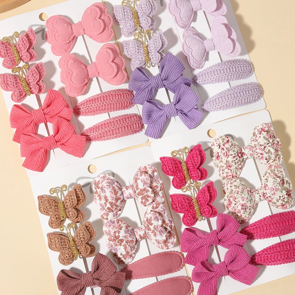 1 Set gestrickte Schmetterlings-Haarspangen, geeignet für Kinder und Mädchen zum Tragen bei Herbst- und Winterpartys, Haaraccessoires für Mädchen, Geschenke. – Detail 4