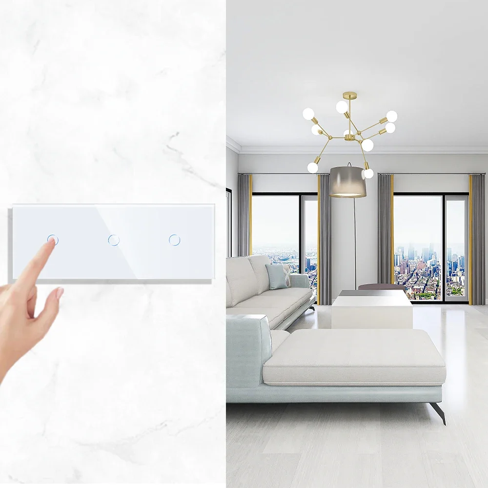 Imagem -02 - Bingoelec Zigbee Touch Switches Interruptor do Sensor de Luz de Parede Gang Interruptores de Parede de Vidro Inteligentes Alexa Google Tuya Alice App Controle