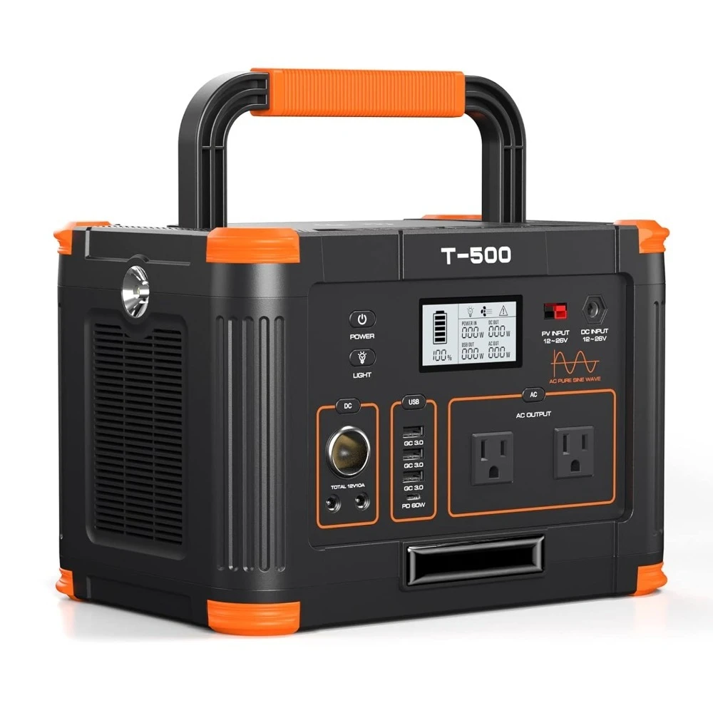 

500W Solar Generator 519Wh Portable Power Station 2 AC Outlets 10 Ports for RV Camping Emergency, Custom