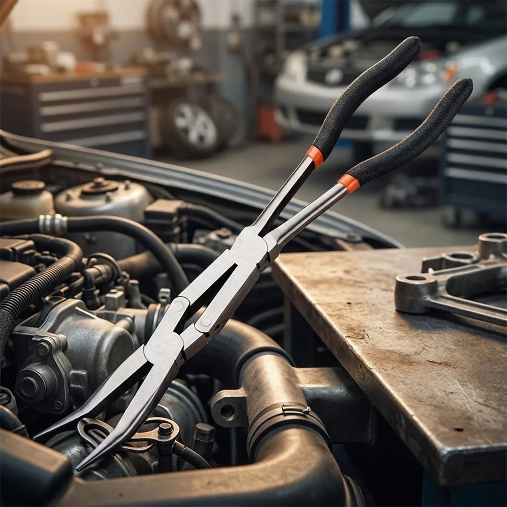 13 Inch Needle Nose Pliers Built from 45# Steel with Fast Opening Dual Rivet System for Efficient Cable Management