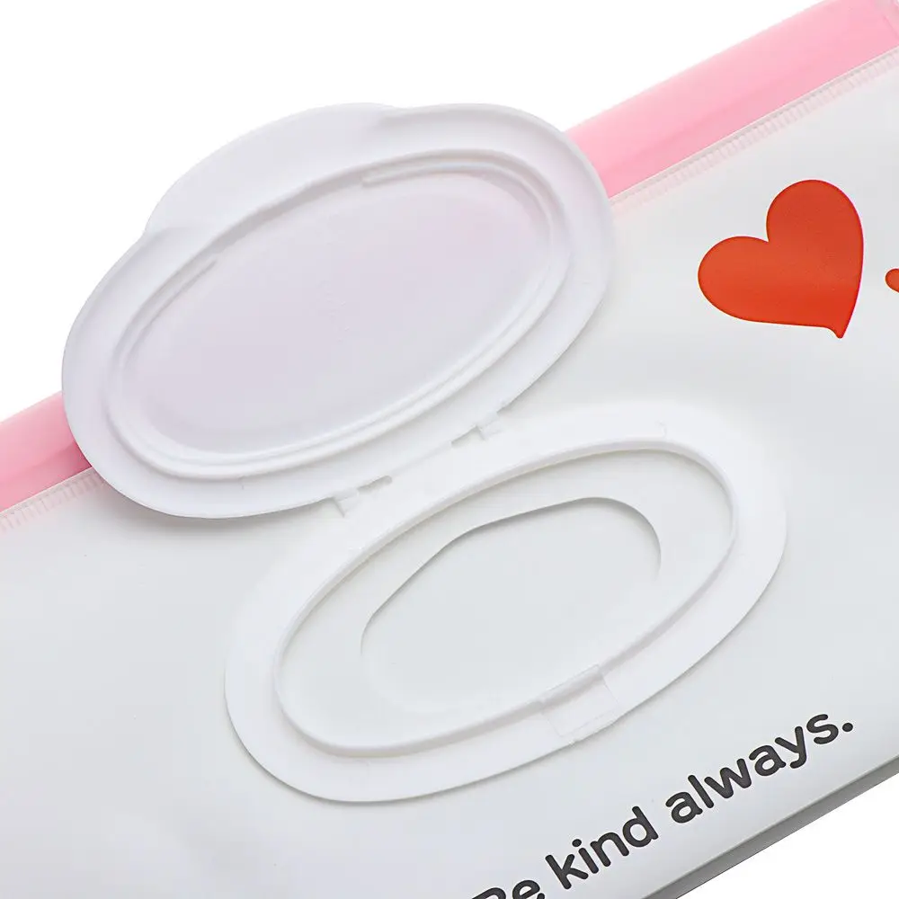 Cute Fashion Snap-Strap Flip Cover Carrying Case Portable Tissue Box Wet Wipes Bag Stroller Accessories Cosmetic Pouch