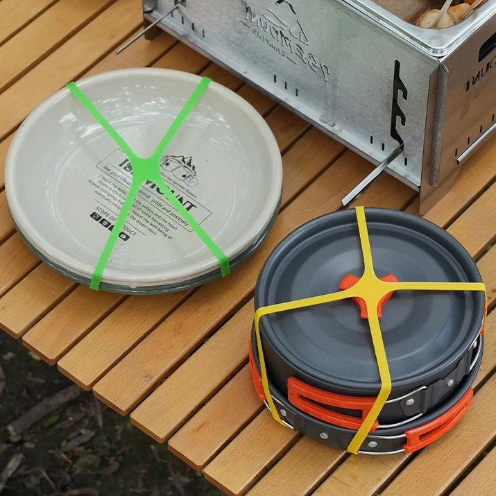 MuqiNush 5/10 Stück Silikon-H-Band-Gummibänder, hohe Elastizität, elastische Verpackungsbänder, vielseitig einsetzbar für Camping-Verpackungsgurt im Freien – Detail 6