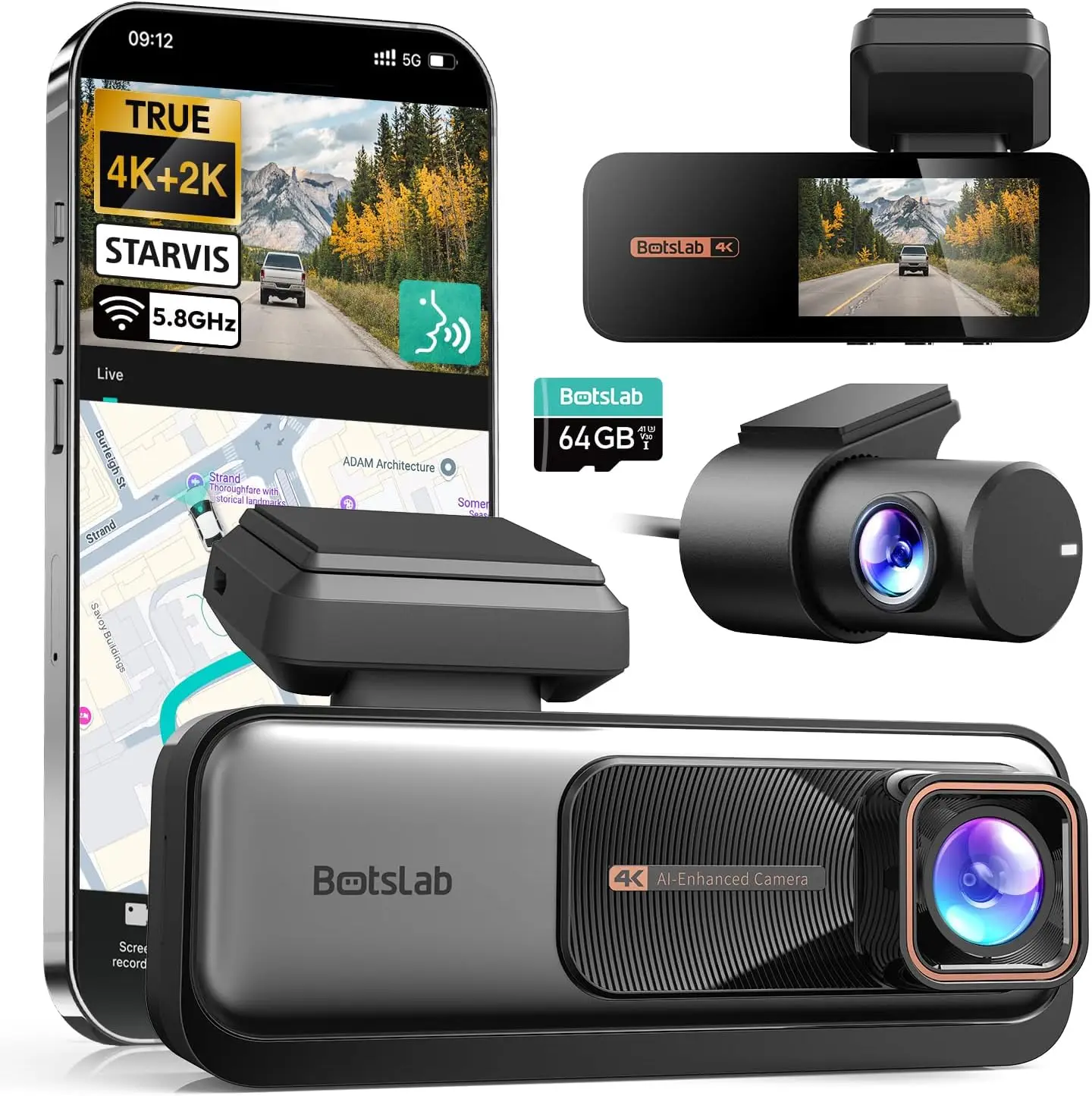 4K+2K Dual Dashcam …