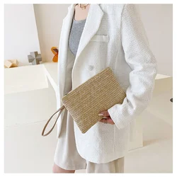 Straw Clutch Purses For Women New Summer Beach Handbags Wedding Envelope Wallet Simple Casual Shopping Bag Coin Purse 2022