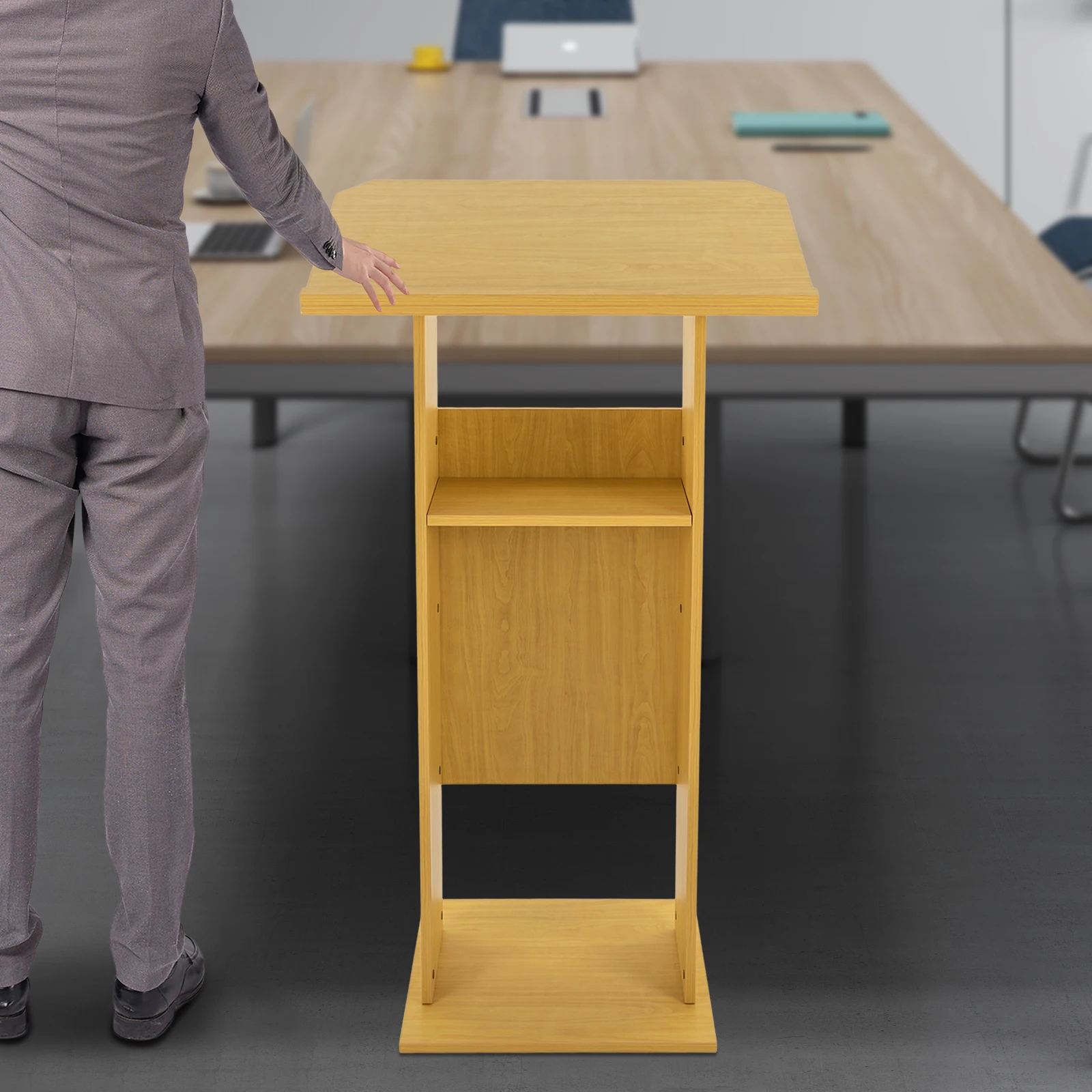 26*15.7”*47.7in Conference Presentation Stand Presentation Standing Desk for Classroom Church Schools