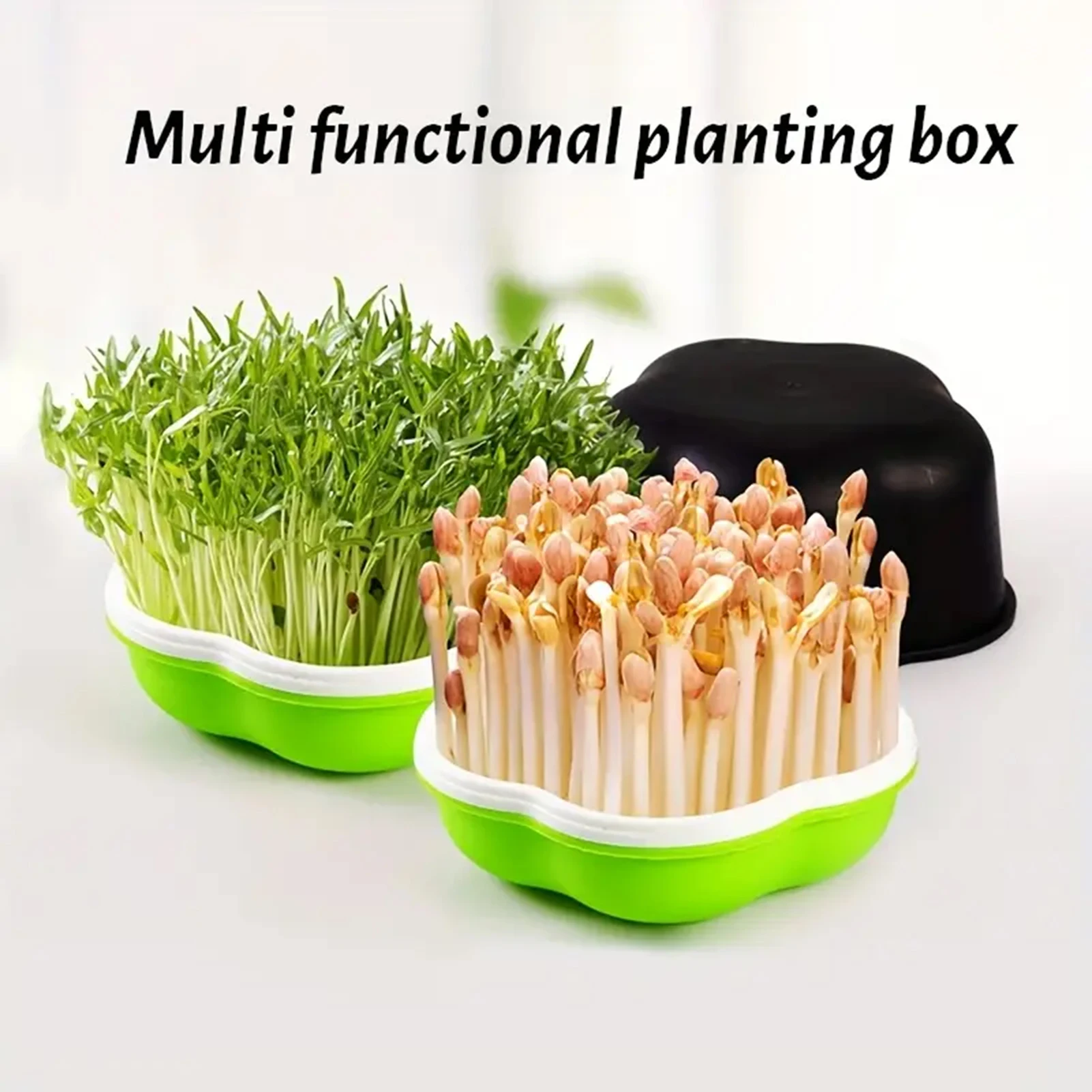 Seed Growing Sprouting Trays Seed Sprouter Kit with Light Proof Dome for Sprouting Seeds Grow Grass and Beans