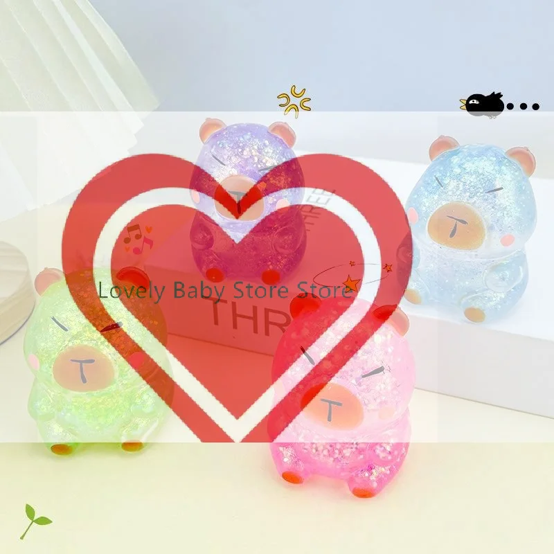 

Игрушка-антистресс Капибара-черепаха с блестками, мягкая, милая, в виде животного, для снятия стресса, с медленным восстановлением формы, для взрослых и детей, подарок