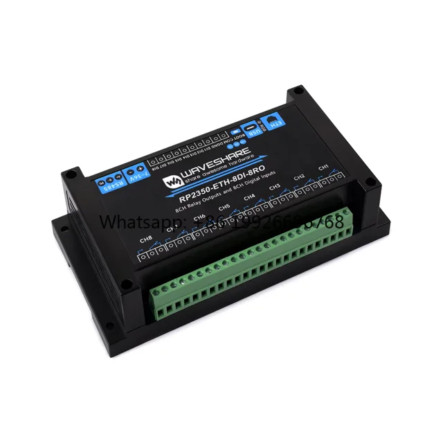 Chipboard Waveshare Rp2350 Eth 8d1 8ro Industrial 8 Channel Relay Module, Based Dual-core Architecture Microcontroller , Digital