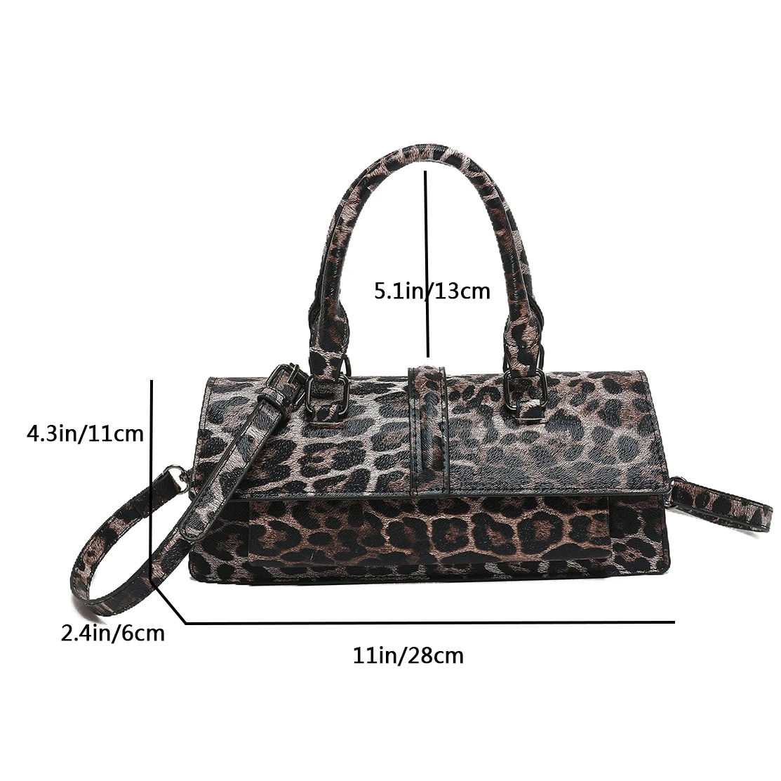 Top Brand Shoulder Bag Quality Pu Leather Classic Handbag Vintage Leopard Crossbody Bags For Women Khaki Brown Hand Bag Clutches