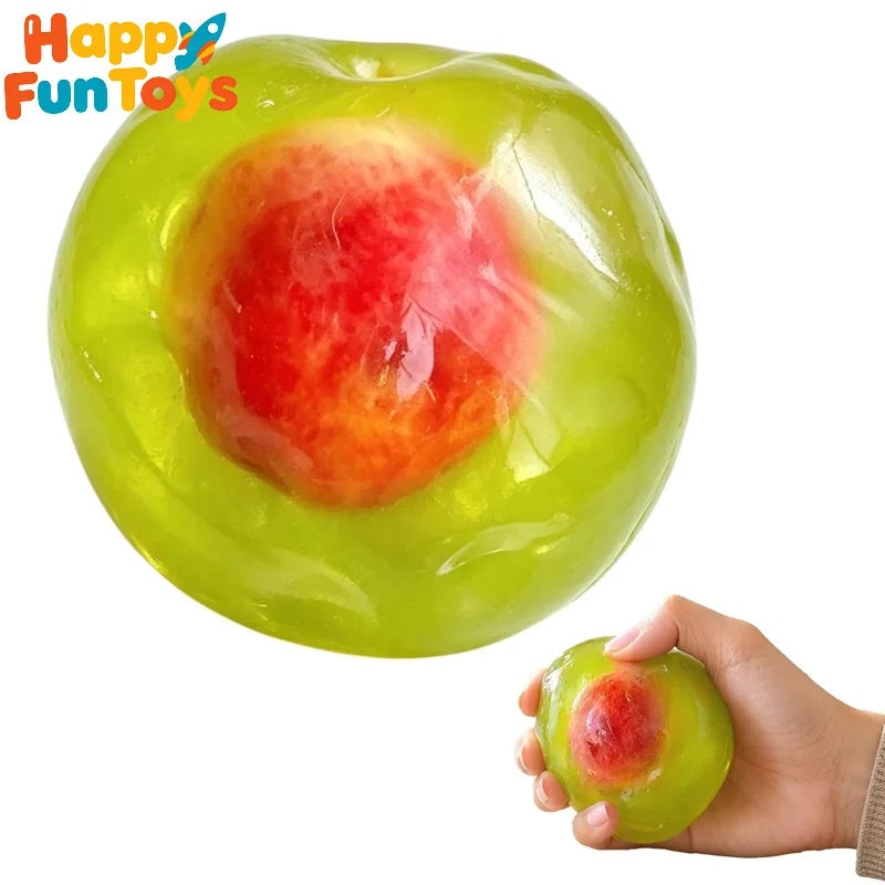 Slushie Fruit Stress Ball Squishy Shapable Non-bounce Slushy Squeeze Ball Crackling Sound Anti Stress Fidget Toys For Adult