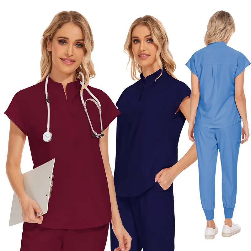 Vêtements chirurgicaux de médecin à manches courtes, nettoyage à sec à vitesse élastique, Salon de beauté pour femmes, salle d'opération, ensemble de vêtements à main avec brosse