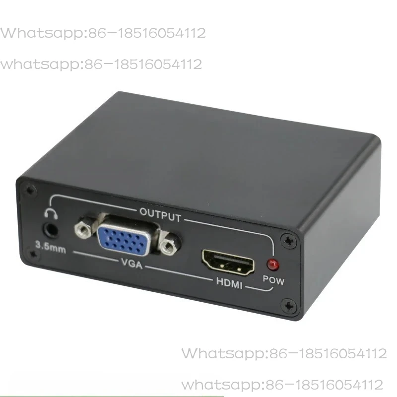VGA to HDMI+VGA conversion head cable, with audio split into two, computer connected to monitor, projector output simultaneously