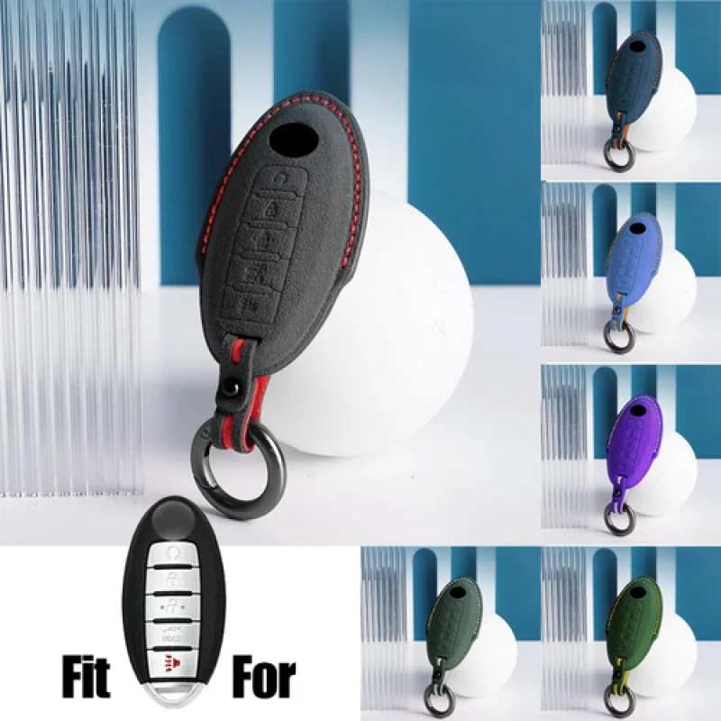 

A+ Suede Leather Car Key Fob Case Cover For Nissan Rouge Pathfinder Maxima Altima