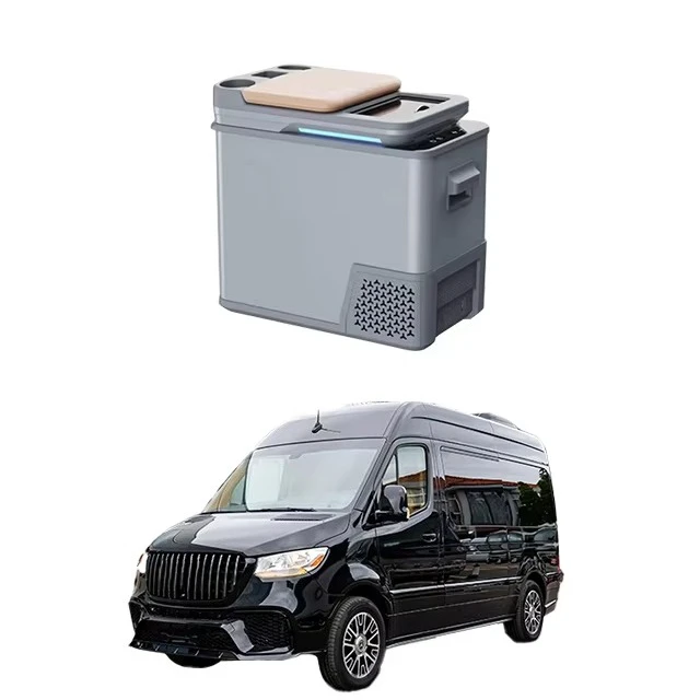 

Applicable To Benzz Sprinter 524 324 Armrest Box Central Storage Box 37L Large Capacity Compressor Refrigerator USB Modification
