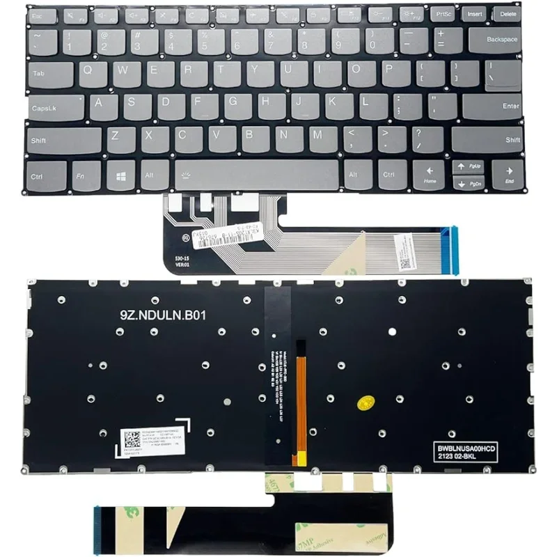 US-Layout-Tastatur mit Hintergrundbeleuchtung, kompatibel mit Lenovo Yoga 730-13IKB 730-13IWL 730-15IKB 730-15IWL 530-14IKB Serie