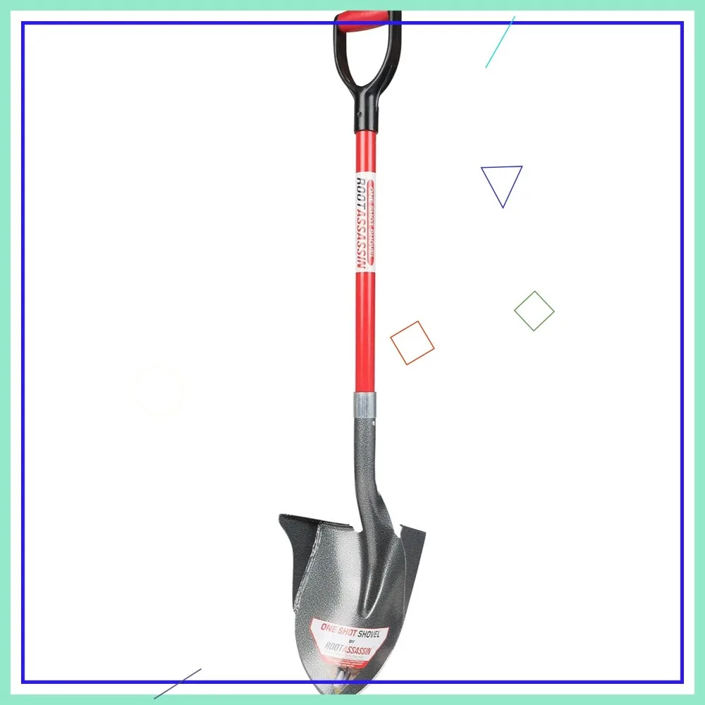 

Professional Garden Shovel with Wing Design - Heavy-Duty Fiberglass Handle, Large Foot Step for Digging & Yard Work