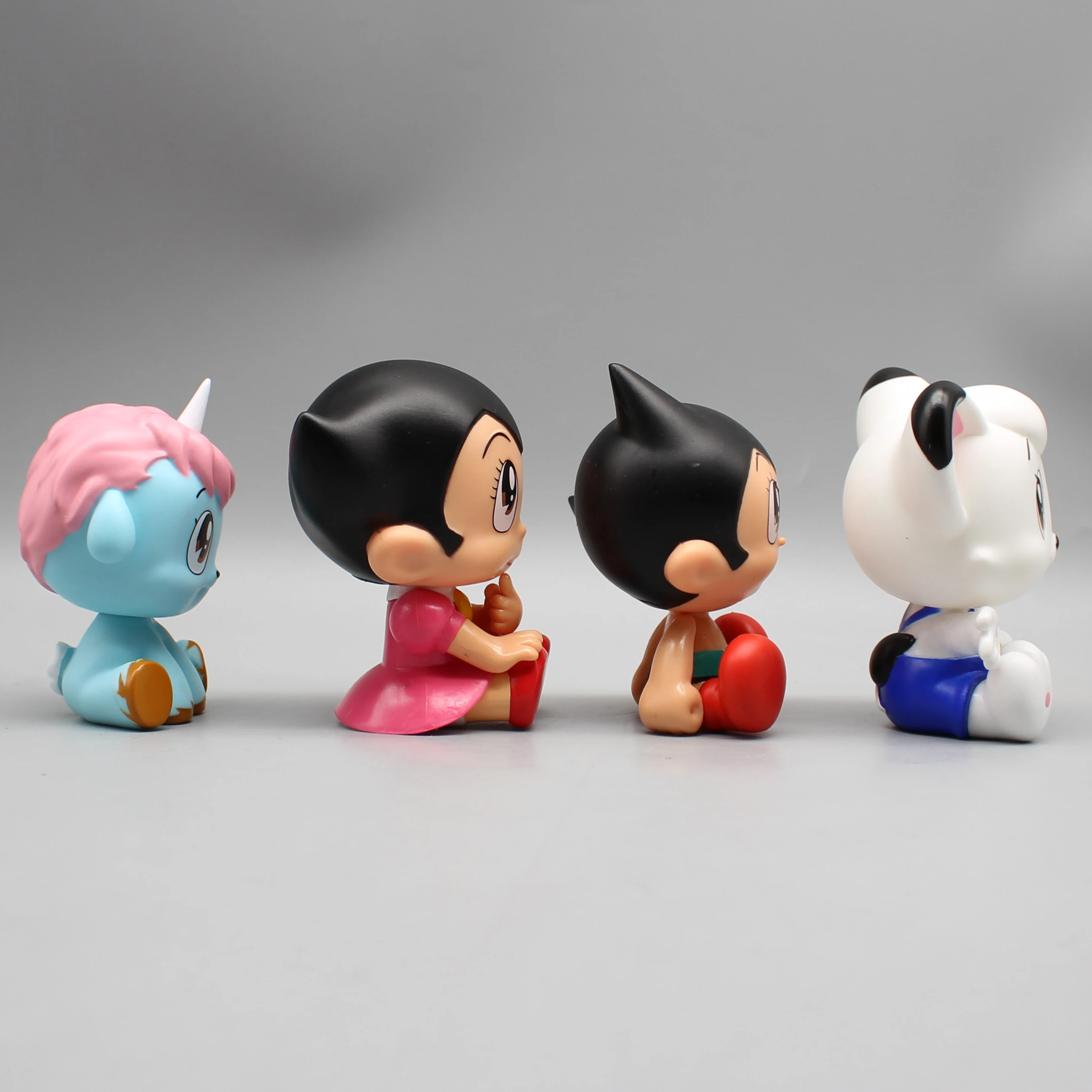 10cm Anime Astroboy Mighty Atom Leo Figurine Tetsuwan Atom Action Figures Pvc Adhesive Collection Sitting Statue Toy Gift