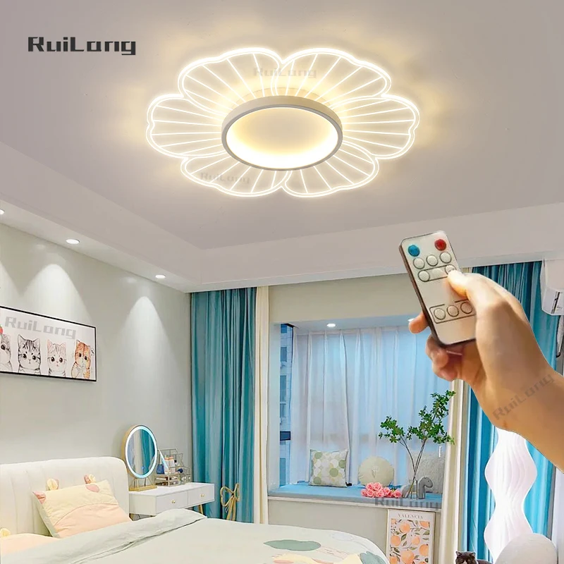 

Nordic Led Ceiling Light For Kids Room Girls Bedroom Deco Romantic Petal Flower Chandelier Baby Nursery Princess Child Room Lamp