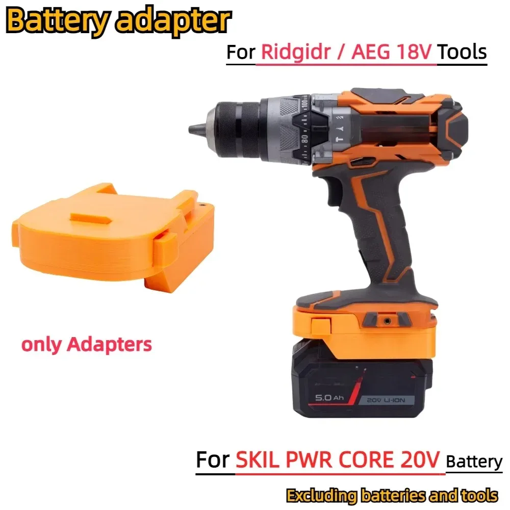 

Battery Adapter for SKIL PWR CORE 20V BY519601 BY519603 BY519702 Li-ion Battery TO RIDGID AEG 18V Cordless Drill Tool